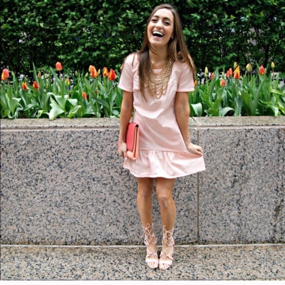 Nasty Gal Blush Pink Drop Hem Dress